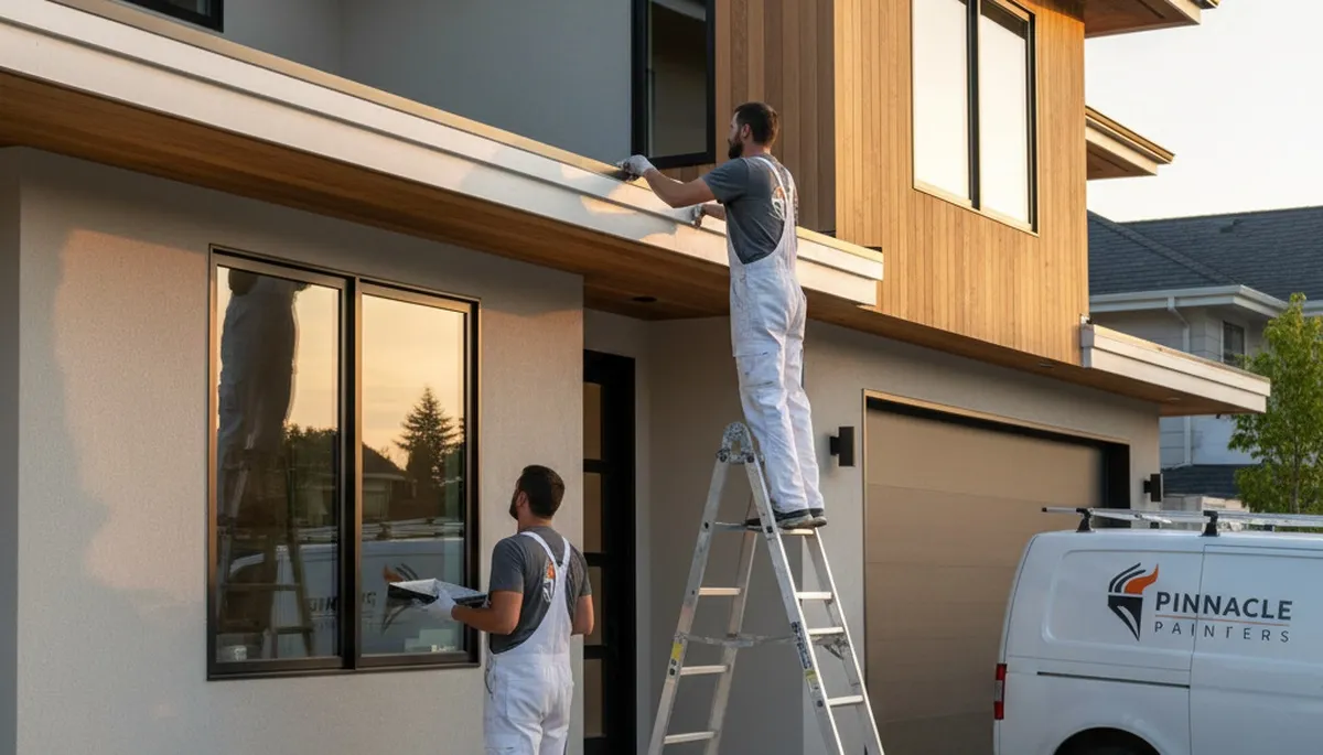 Professional trim and fascia painting on a residential home in Allen, TX by local expert painters